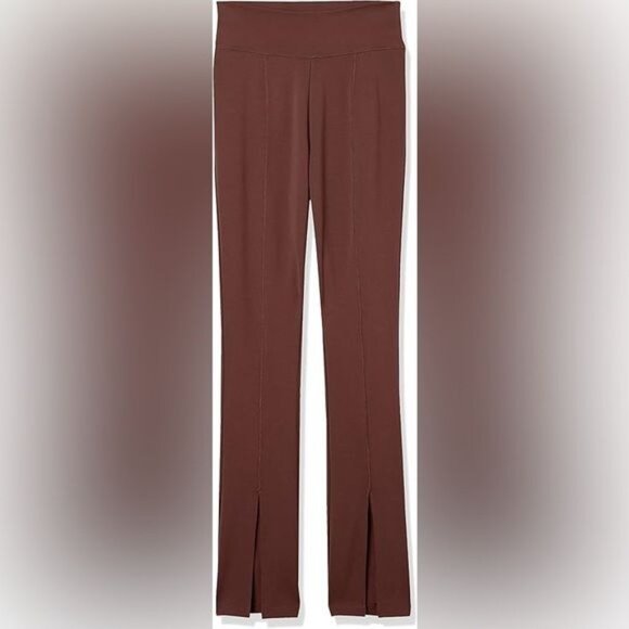 The Drop Uma High-Rise Flare Pants Chocolate XL Ponte Knit Elastic Waist NWOT - Picture 4 of 13